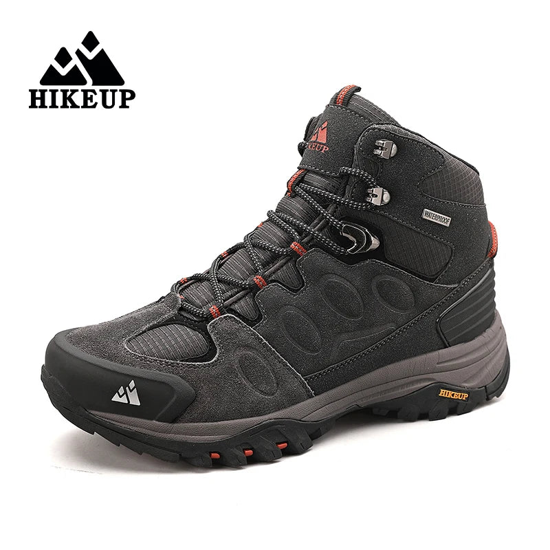 HikeUp High Top Men Hiking Boots Non Slip Trekking Shoes