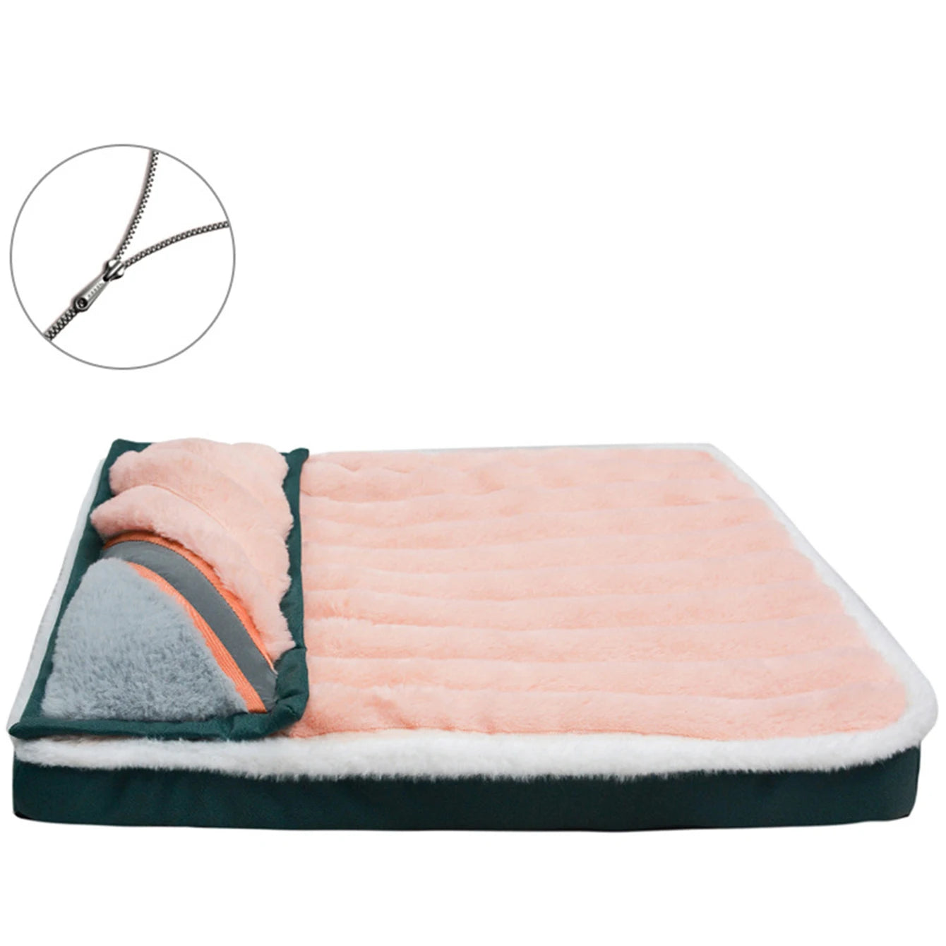 Removable Zipper Dog Bed Mat With Washable Cover For Pets