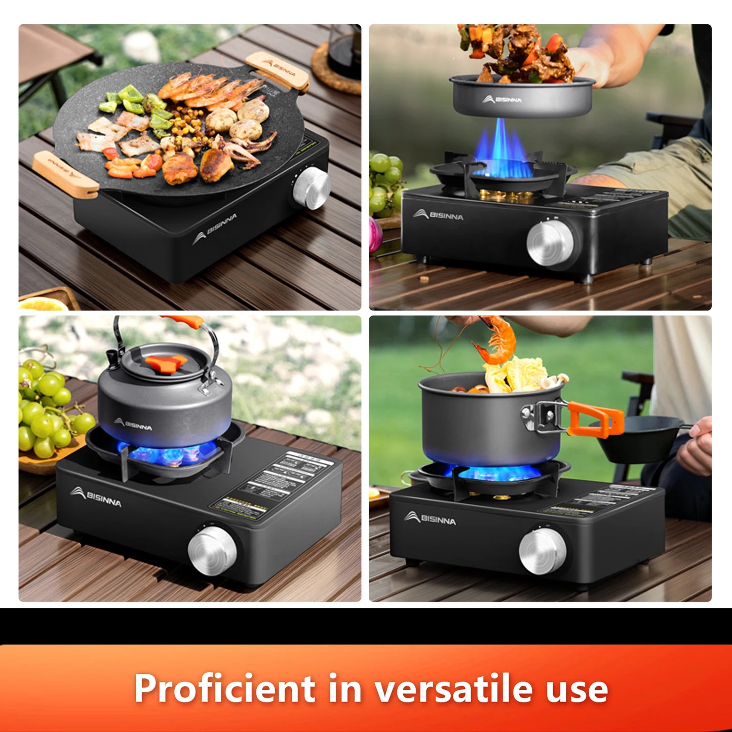 BISINNA Camping Gas Stove Portable Burner for Outdoor Use