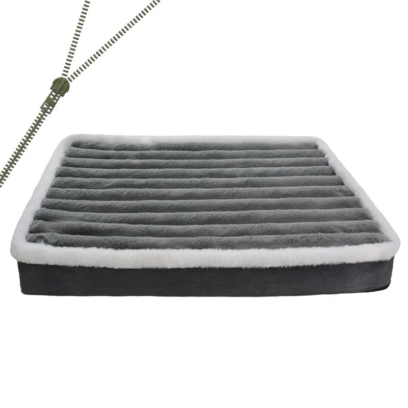 Removable Zipper Dog Bed Mat With Washable Cover For Pets
