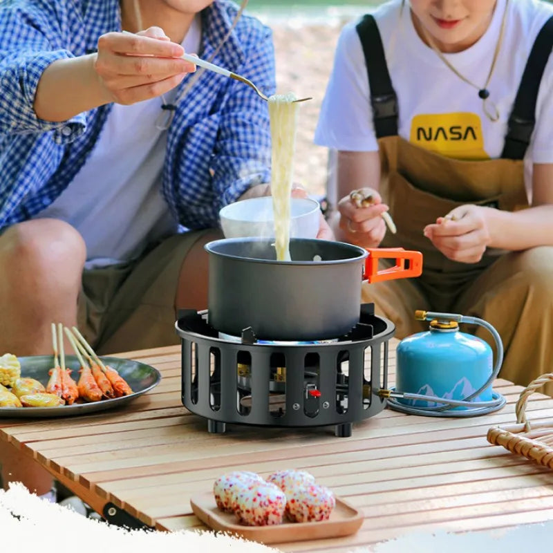 7 Core Camping Stove High Power Gas Burner Windproof