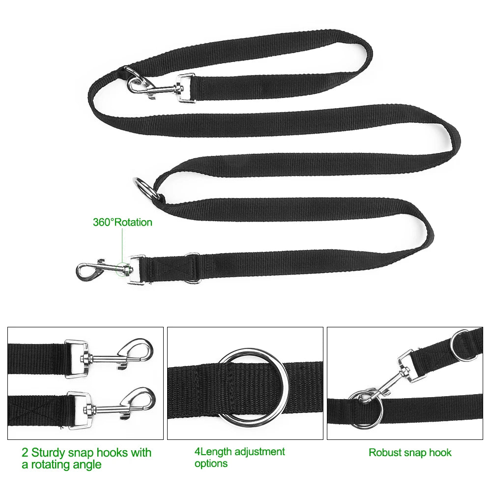 Adjustable Double Ended Dog Leash for Hands-Free Training