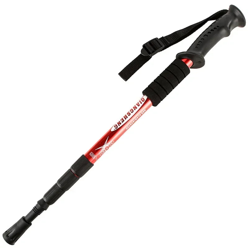 Foldable Trekking Poles Straight Grip 4 Section Ultralight