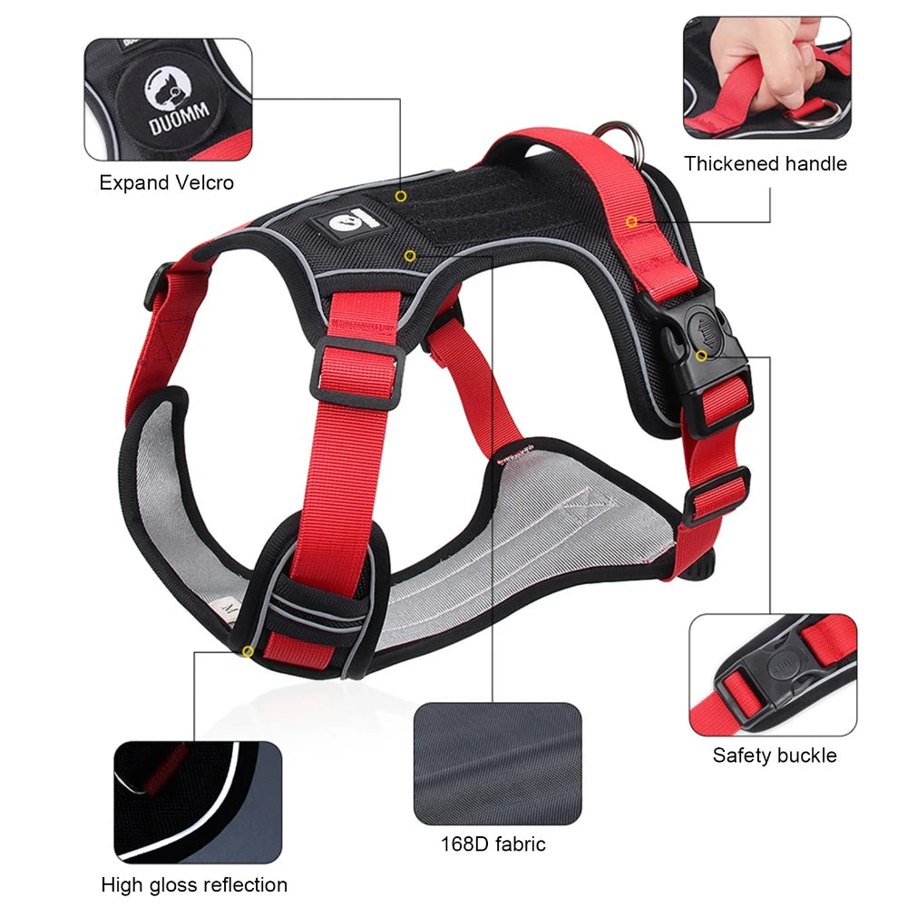 Reflective Dog Harness 1680D Waterproof Oxford Vest Large