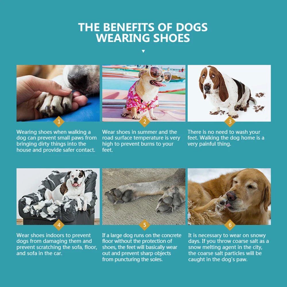 Waterproof Non Slip Dog Boots For Large Dogs Winter