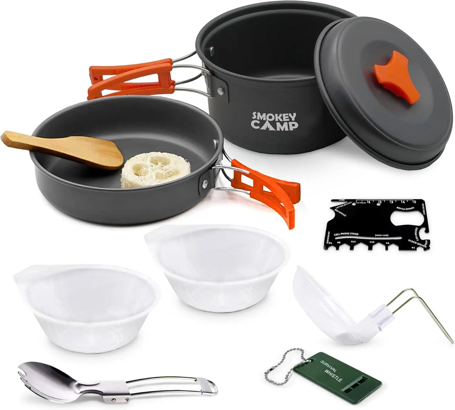 Backpacking Camping Mess Kit With Stove Nonstick Set