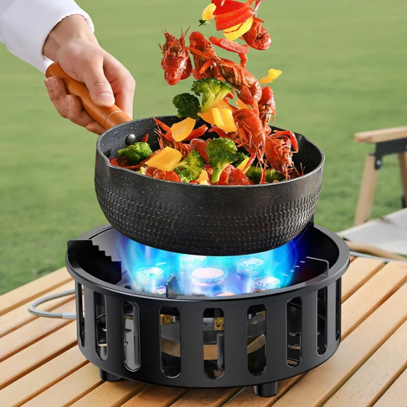 7 Core Camping Stove High Power Gas Burner Windproof
