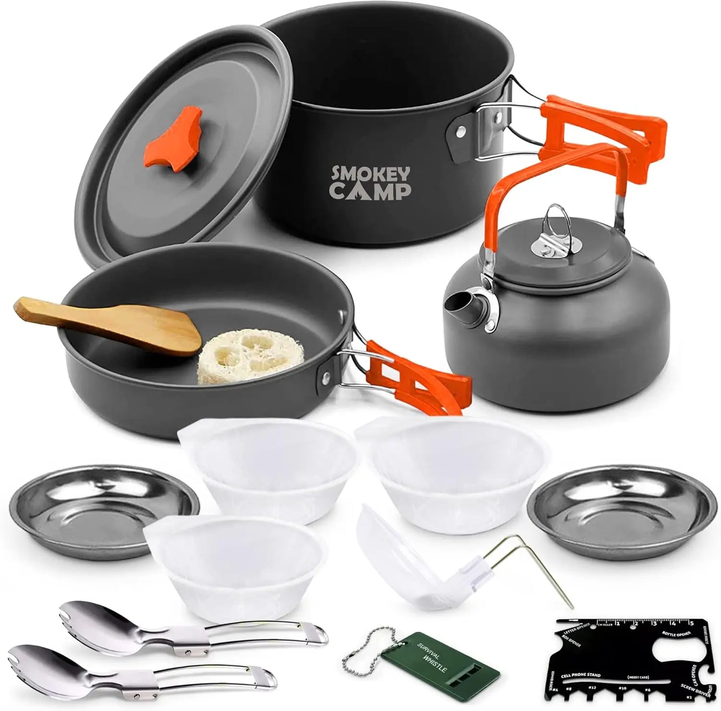 Backpacking Camping Mess Kit With Stove Nonstick Set