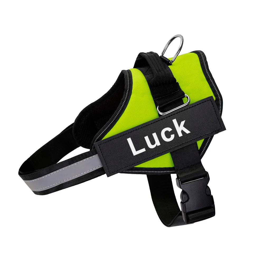 Customized Reflective Breathable Dog Harness With ID Patch