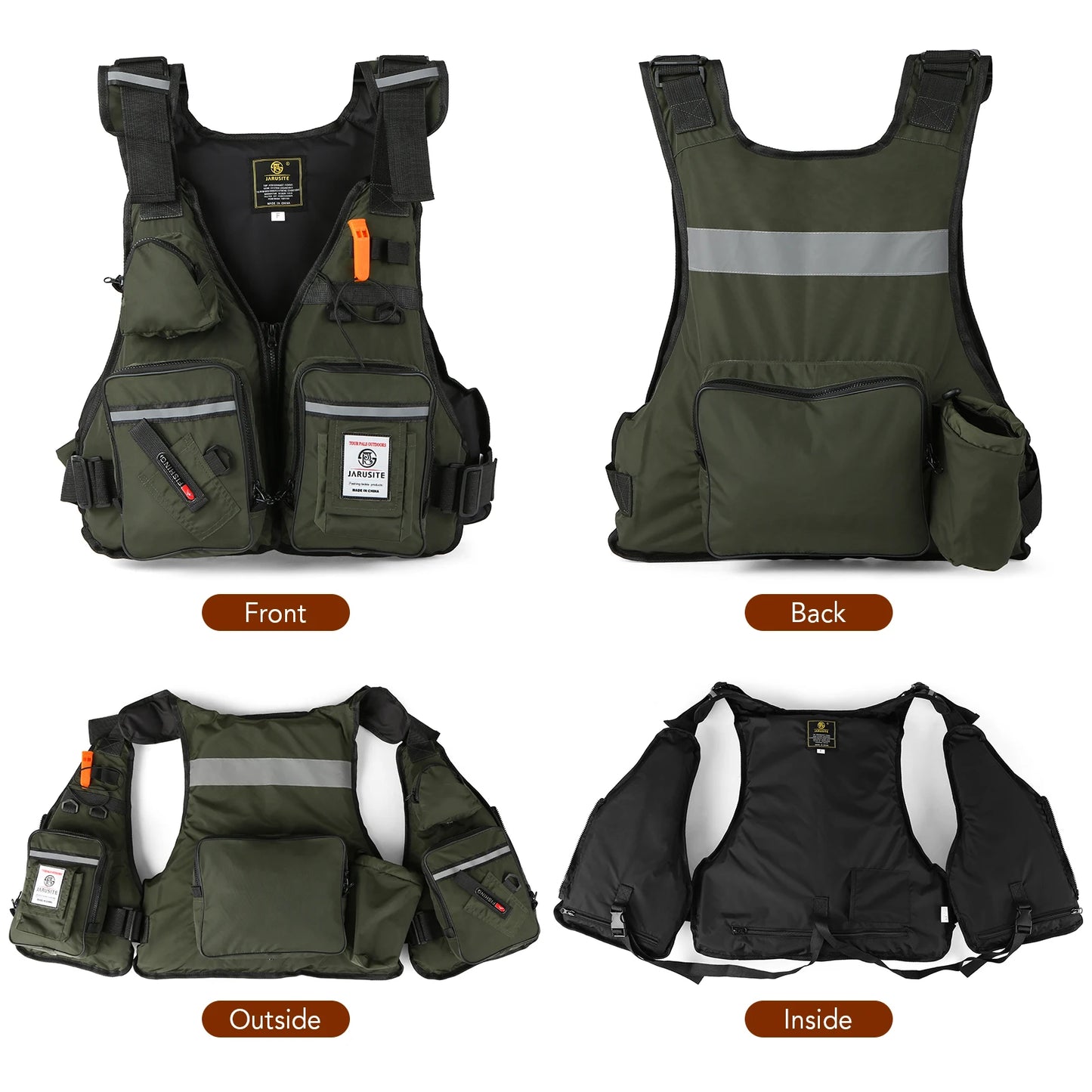 Men Professional Life Jacket Buoyancy Vest Waterproof