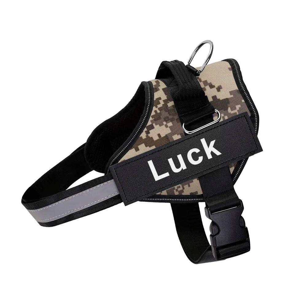 Customized Reflective Breathable Dog Harness With ID Patch