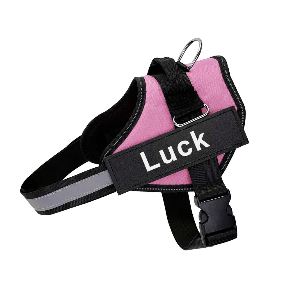 Customized Reflective Breathable Dog Harness With ID Patch