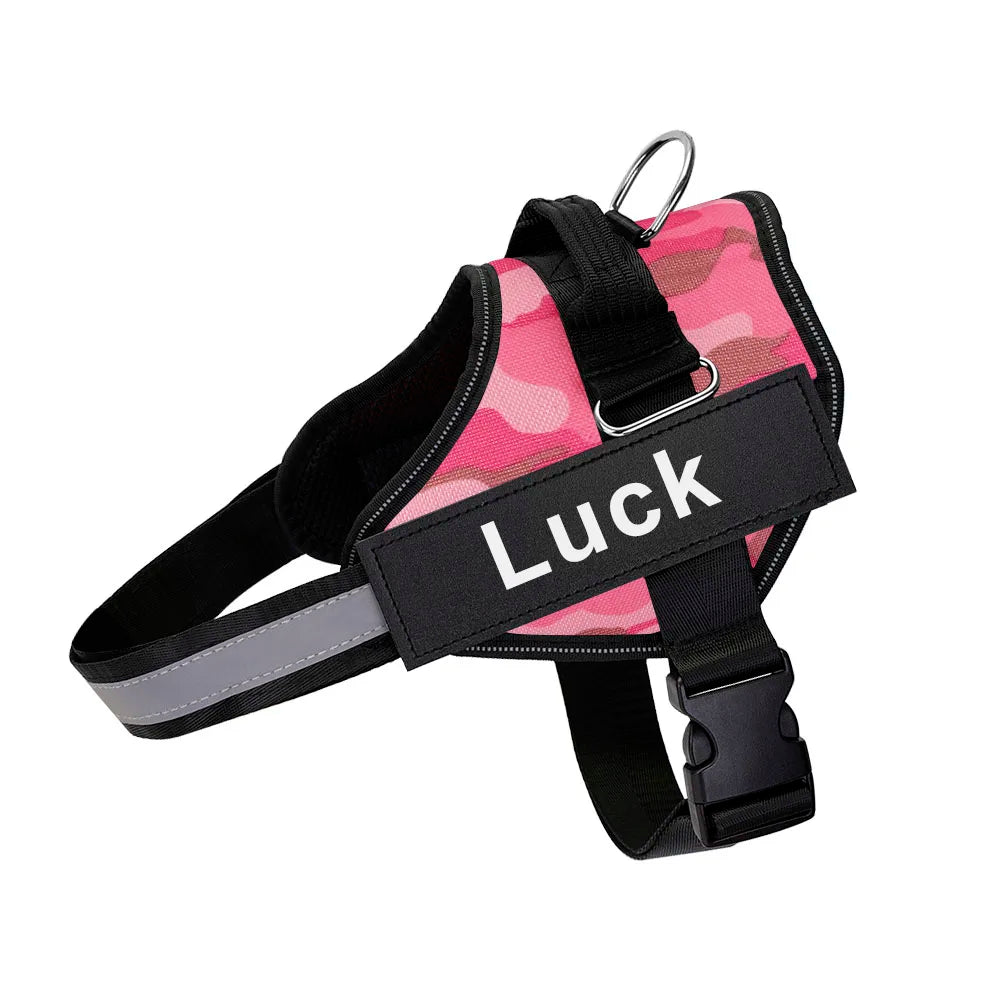 Customized Reflective Breathable Dog Harness With ID Patch