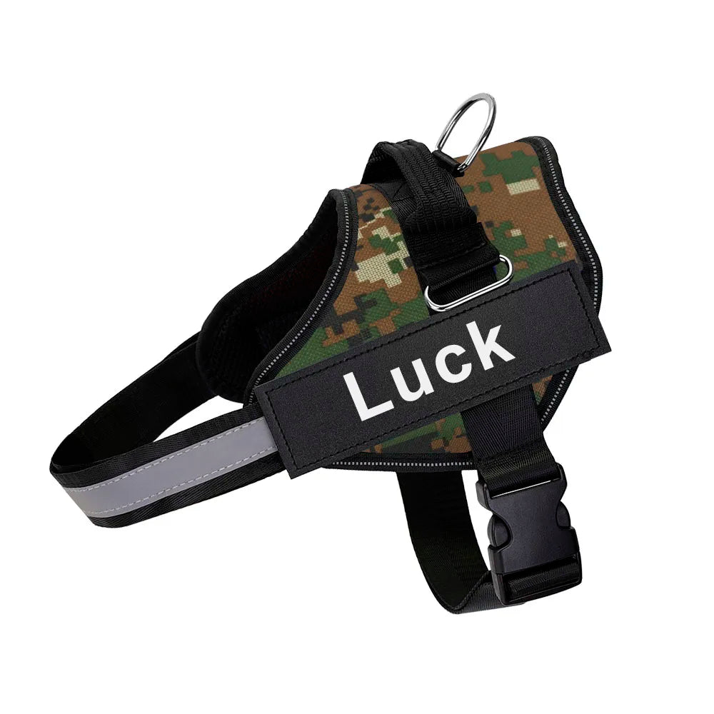 Customized Reflective Breathable Dog Harness With ID Patch