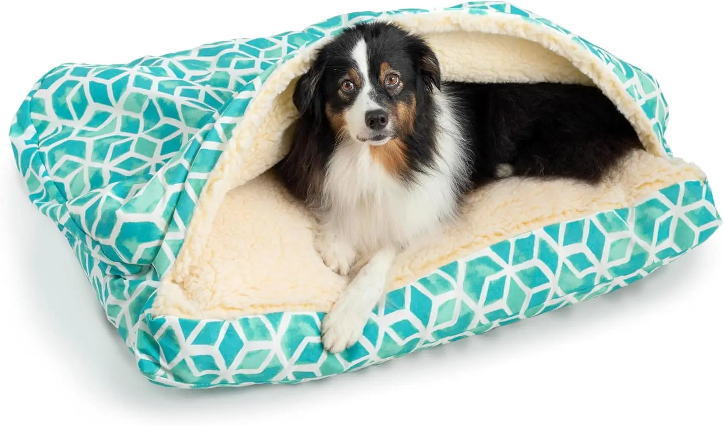 Cozy Cave Rectangle Dog Bed for Medium and Large Dogs
