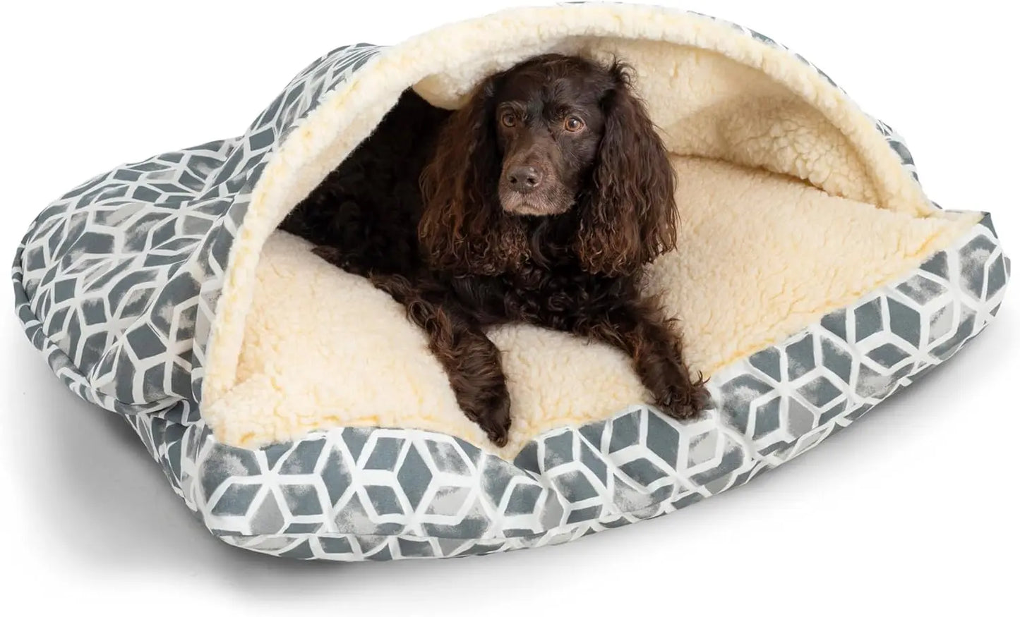 Cozy Cave Rectangle Dog Bed for Medium and Large Dogs