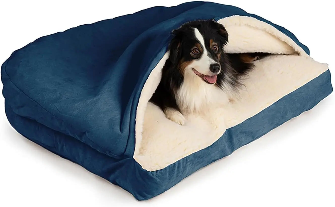 Cozy Cave Rectangle Dog Bed for Medium and Large Dogs
