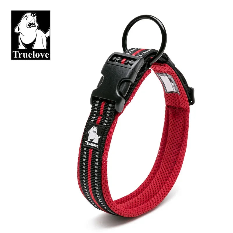 Truelove Adjustable Nylon Dog Collar Reflective Soft Padded