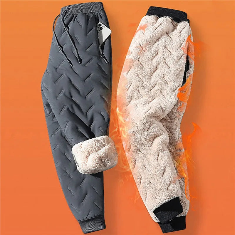 Winter Thickened Women Pants Drawstring Warm Trousers