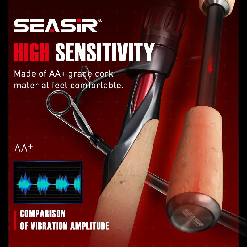 Seasir Carbon Fishing Rod with Fuji-O Guide Rings and Cork Handle