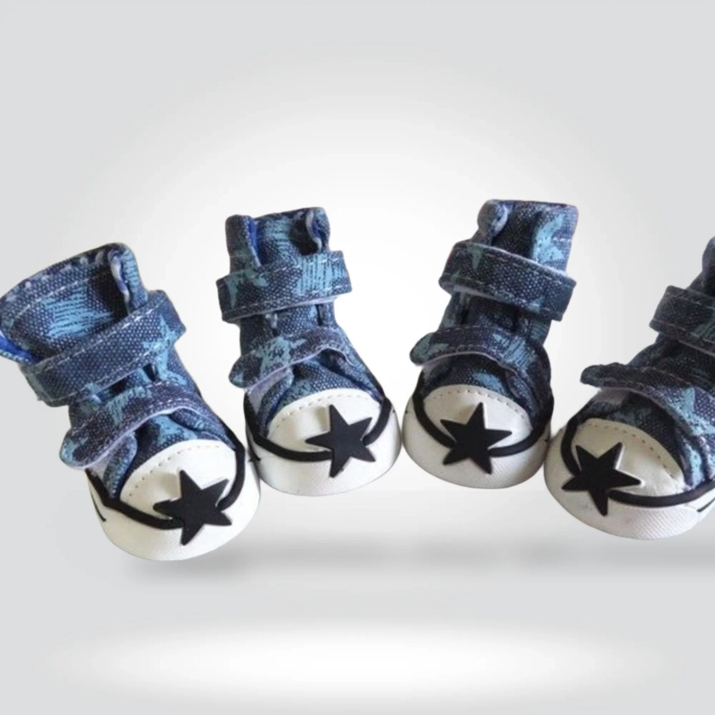 Blue Denim Dog Shoes Canvas Pet Boots For Outdoor Walks