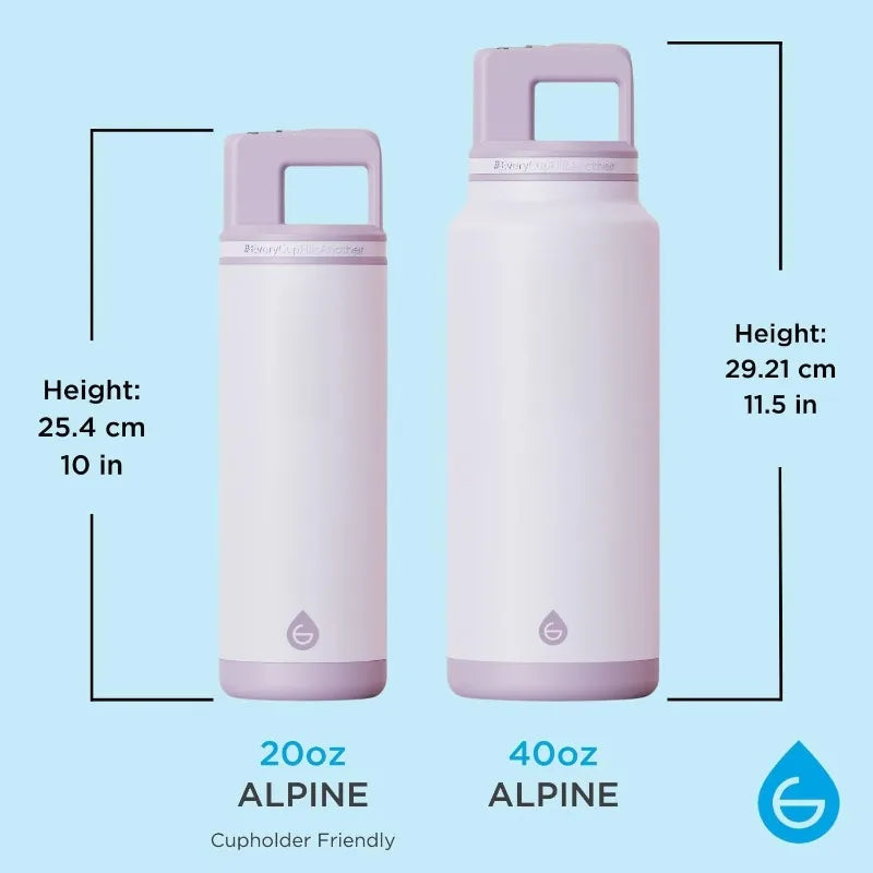 Alpine Flip N Sip 20 Oz Insulated Stainless Steel Water Bottle