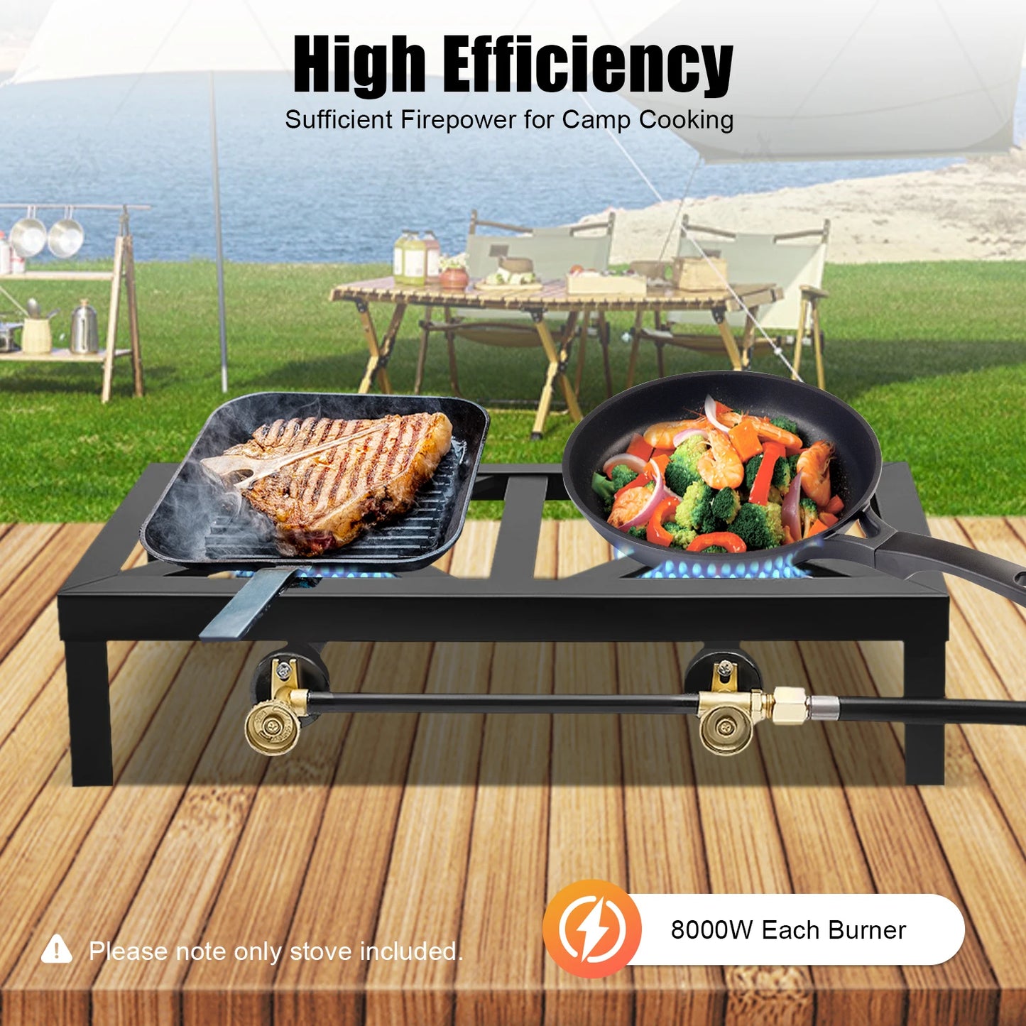 NoEnName Null Portable Double Burner Gas Stove Cooker