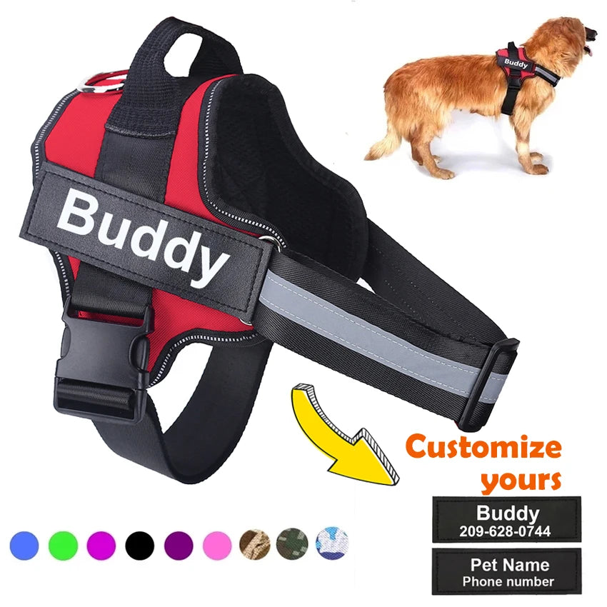 Personalized Reflective No Pull Dog Harness for Outdoor Walks