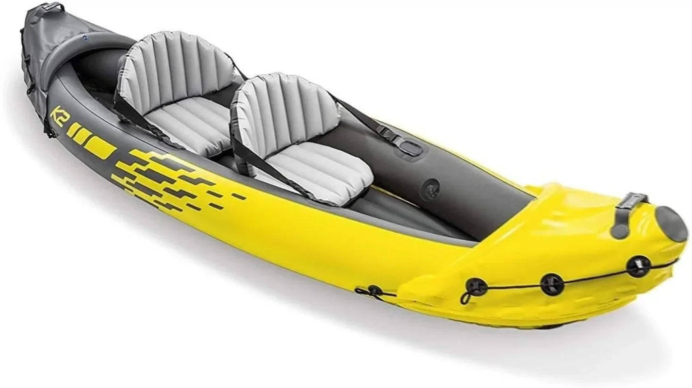 2 Person Inflatable Kayak Set with Oars and Pump for Adventure