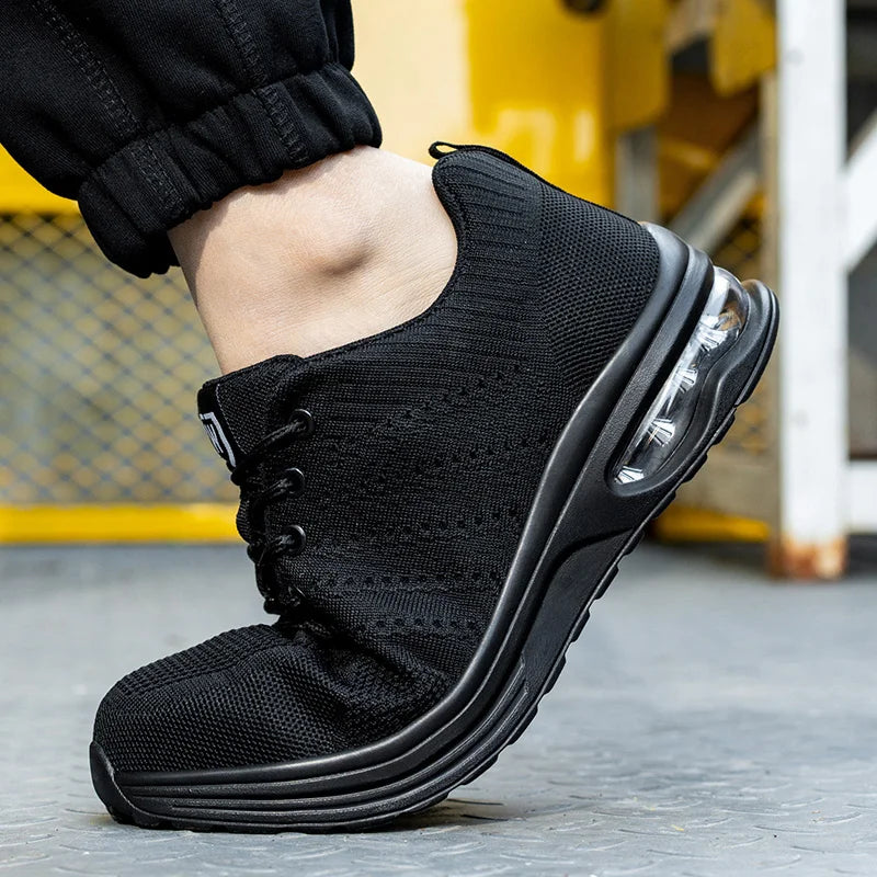 Mens Mesh Steel Toe Work Shoes Breathable Puncture Proof