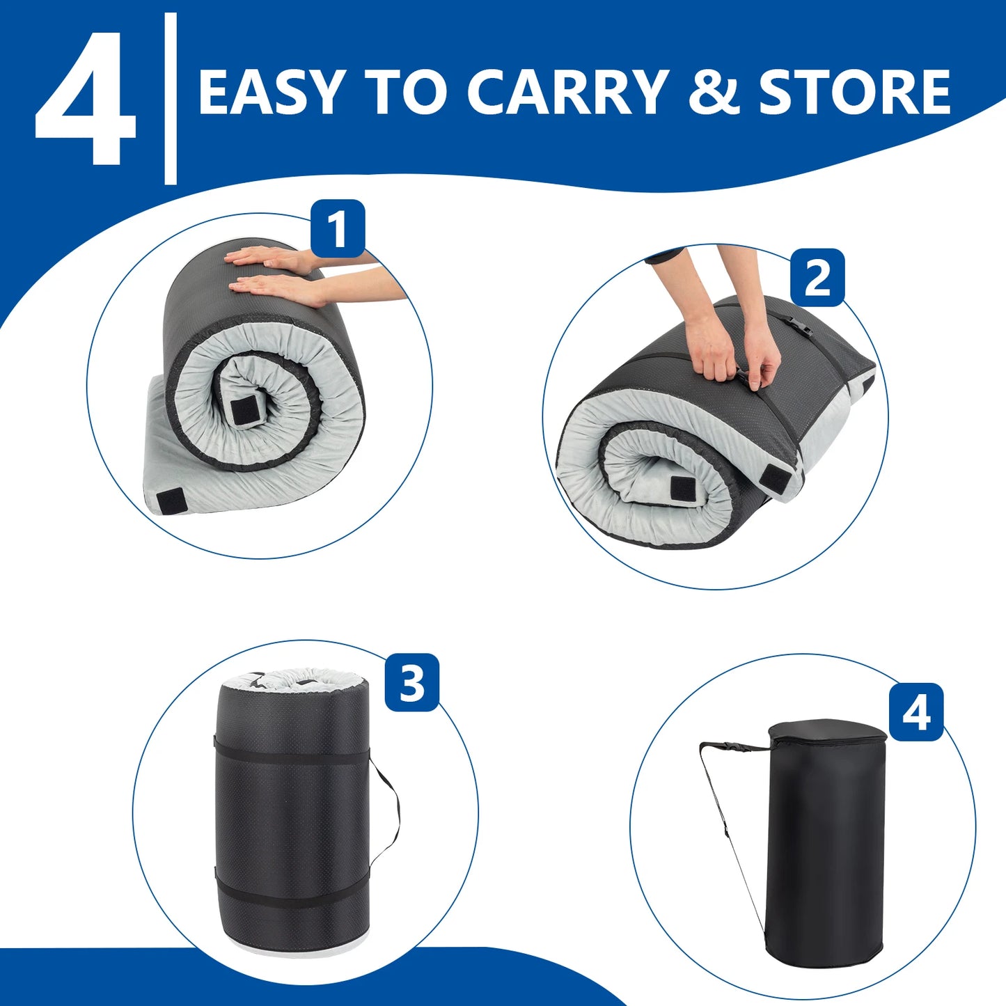 Outdoor Kids Memory Foam Camping Mattress Play Mat 75x25 Inches