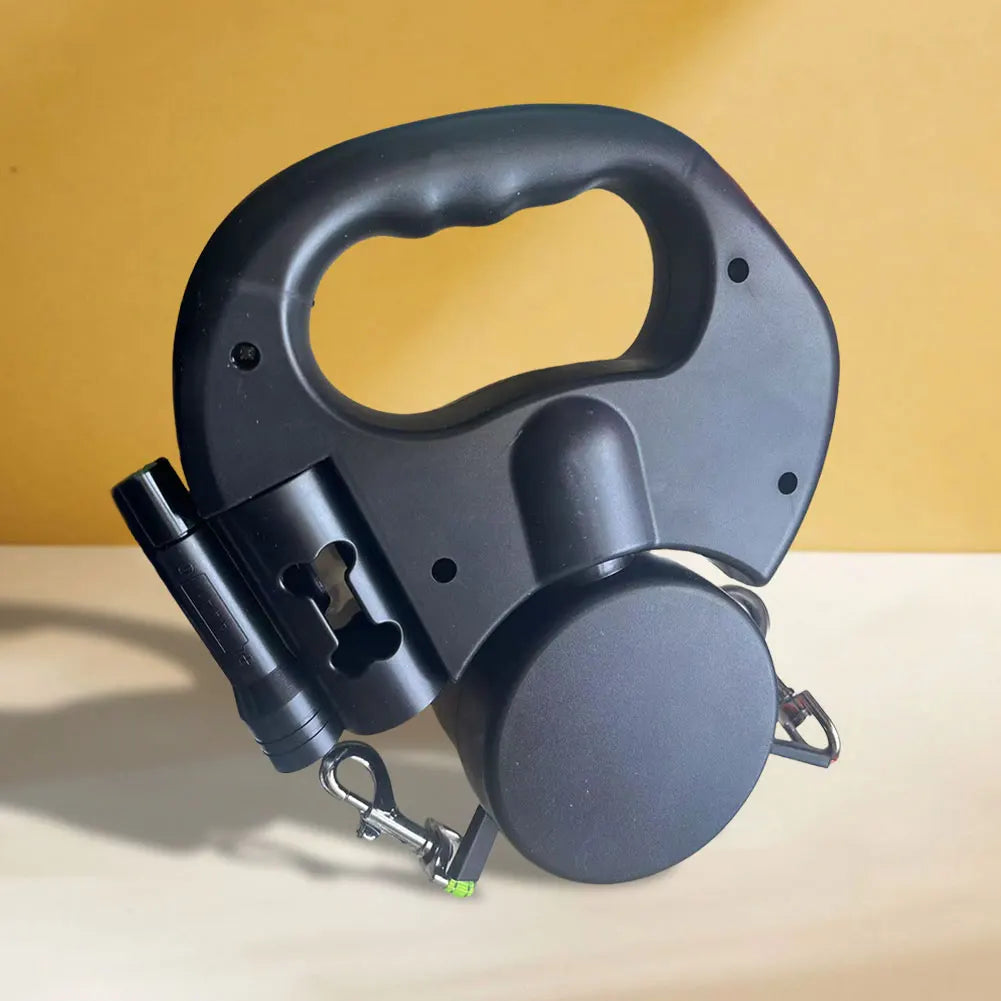 Double Headed Dog Leash With 360 Degree Swivel LED Light