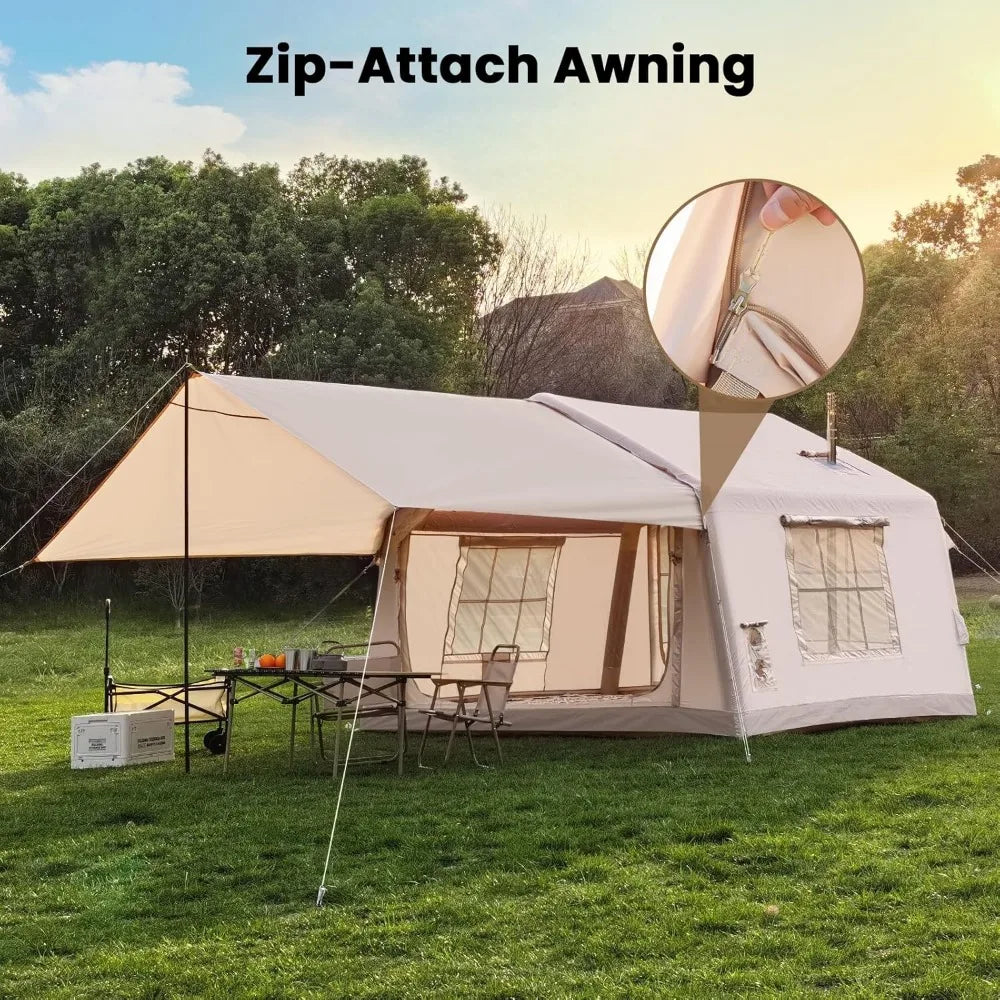 Inflatable Camping Tent with Pump Easy Setup Waterproof Design