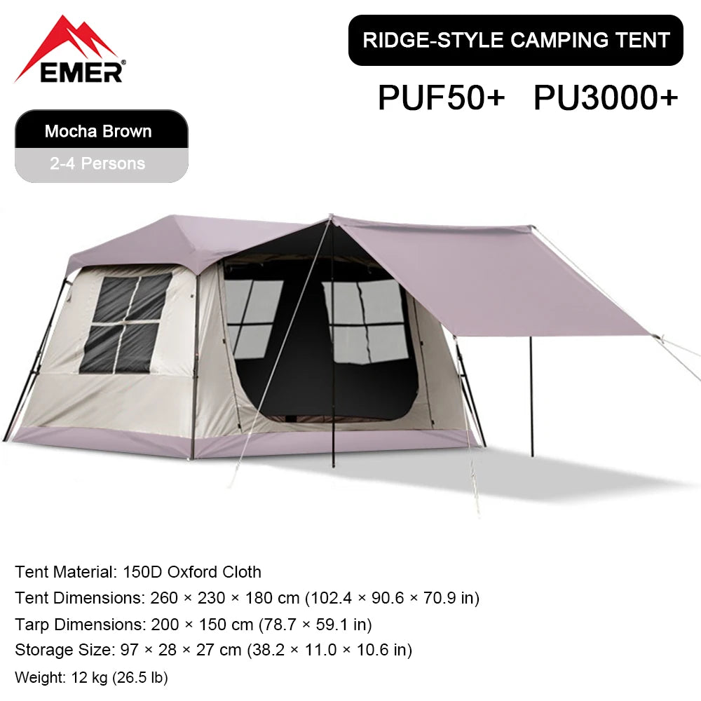 EMER 5 To 8 Person Waterproof Camping Tent With Canopy