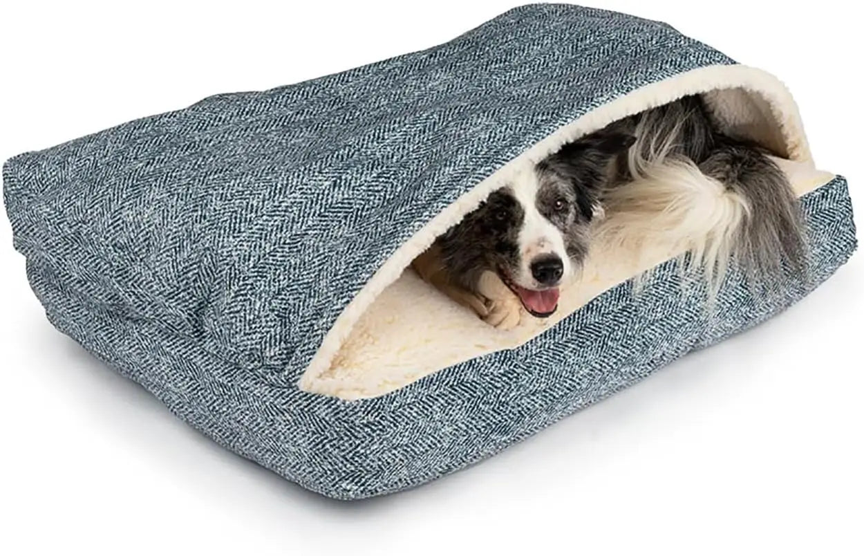 Cozy Cave Rectangle Dog Bed for Medium and Large Dogs