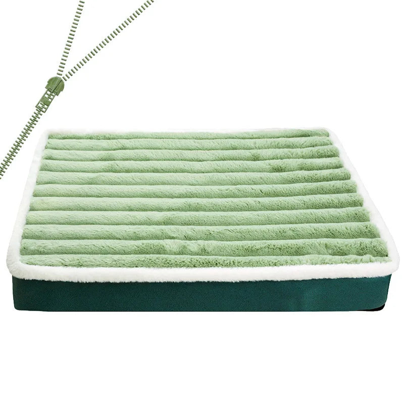Removable Zipper Dog Bed Mat With Washable Cover For Pets