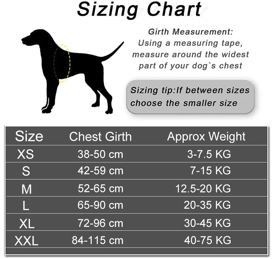 Adjustable Reflective Dog Harness Vest for Small Large Dogs