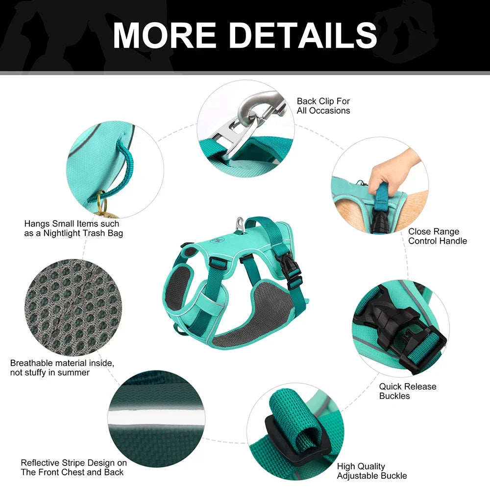 Reflective Mesh Dog Harness Adjustable Nylon Vest for All Breeds