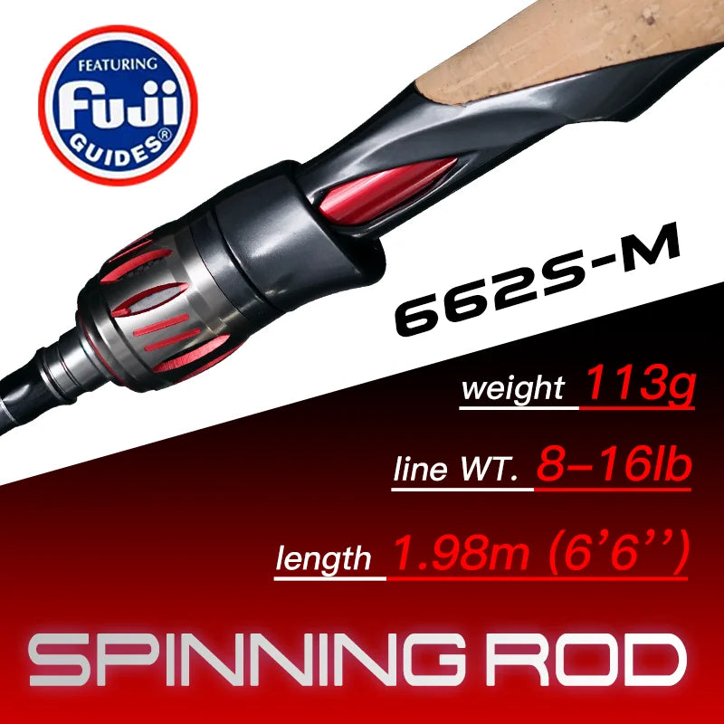 Seasir Carbon Fishing Rod with Fuji-O Guide Rings and Cork Handle
