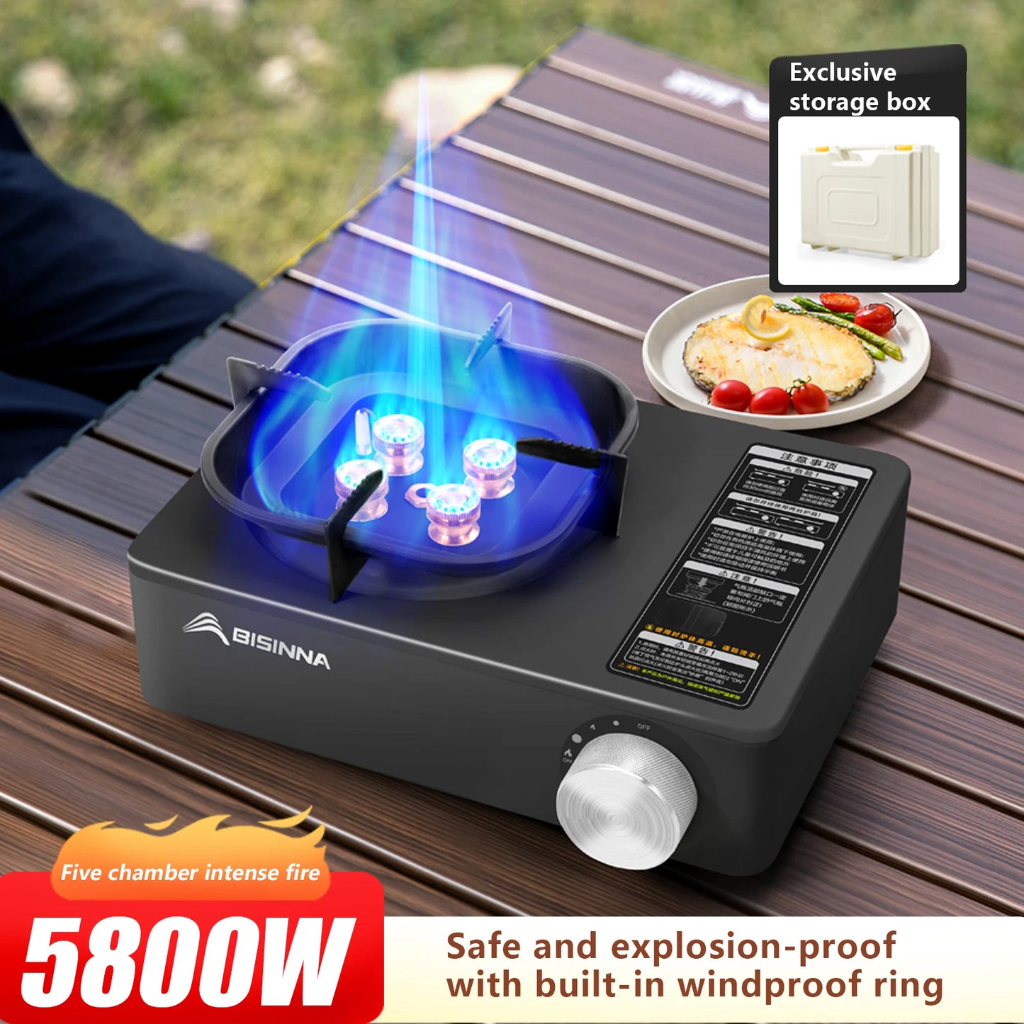 BISINNA Camping Gas Stove Portable Burner for Outdoor Use