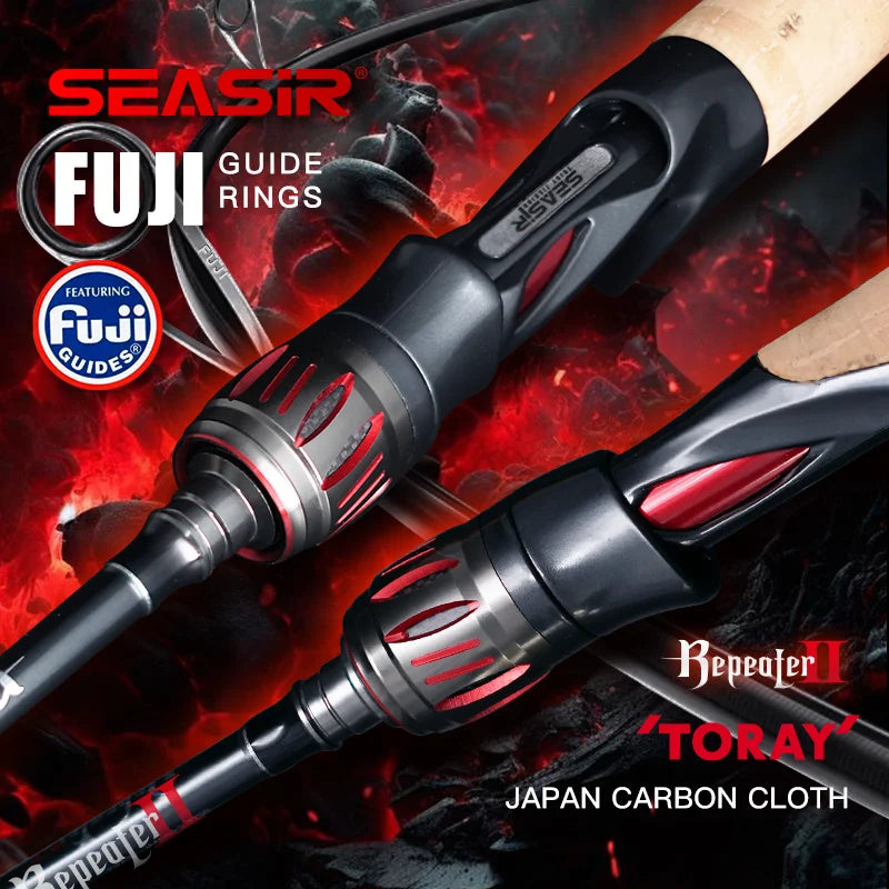 Seasir Carbon Fishing Rod with Fuji-O Guide Rings and Cork Handle