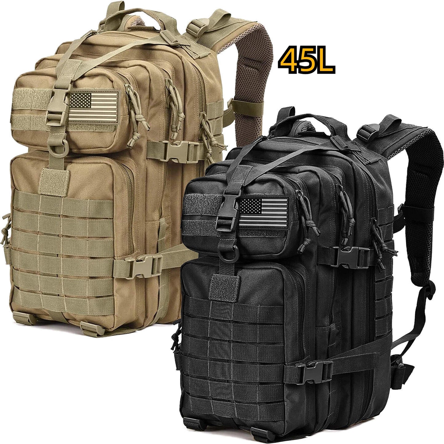 45L Military Tactical Backpack Molle Rucksack Outdoor Travel
