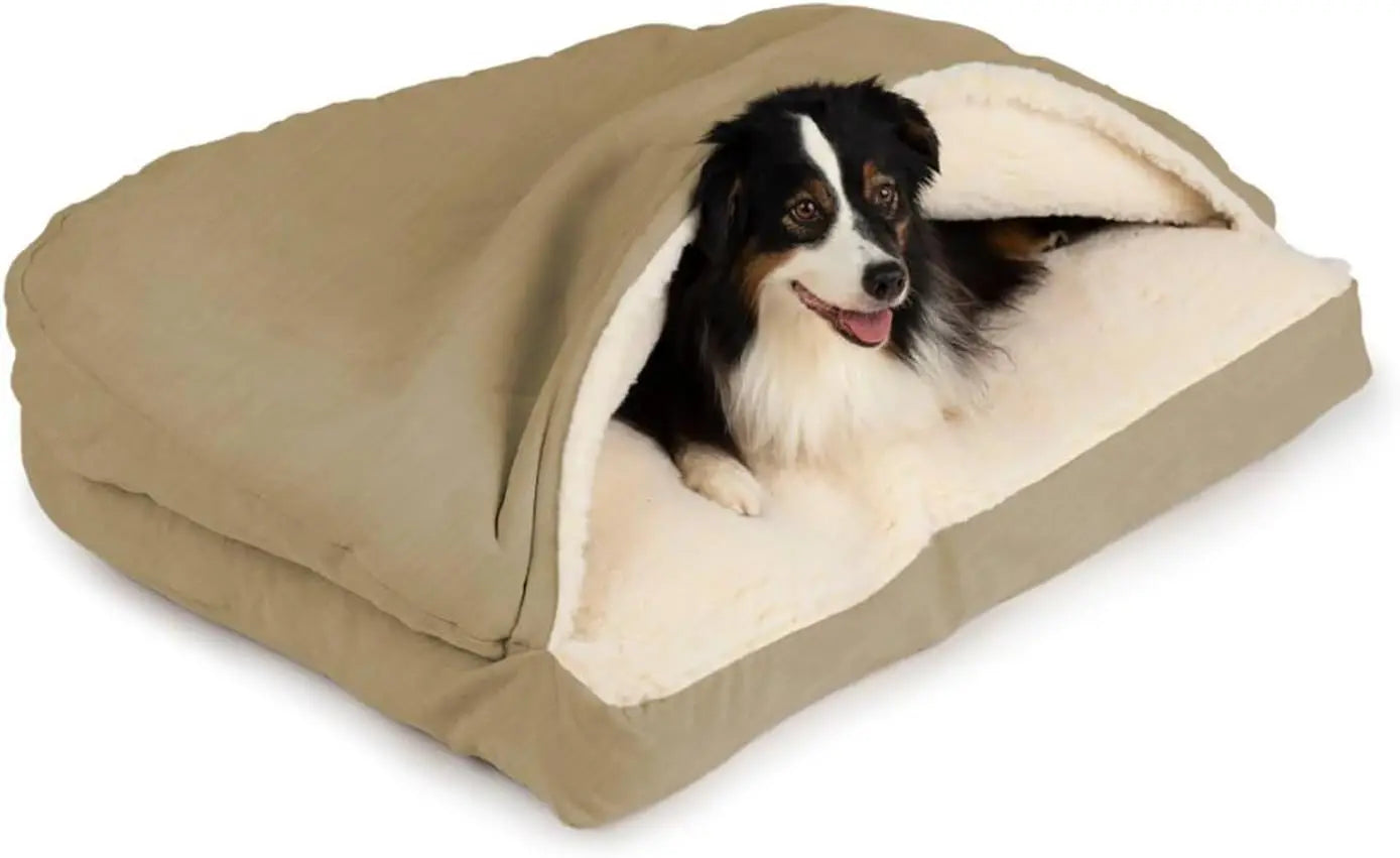 Cozy Cave Rectangle Dog Bed for Medium and Large Dogs