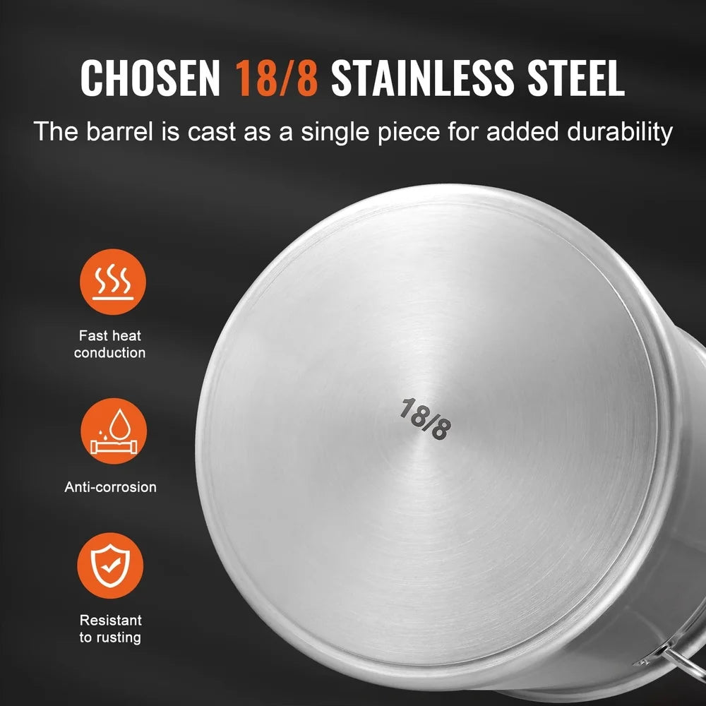42 Quart Stainless Stockpot Induction Compatible Heavy Duty