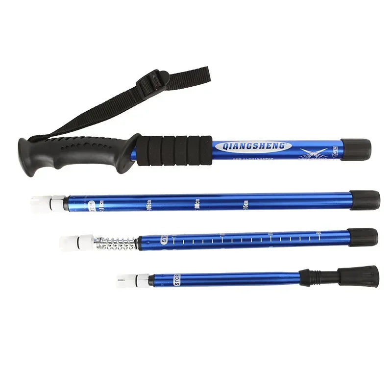 Foldable Trekking Poles Straight Grip 4 Section Ultralight
