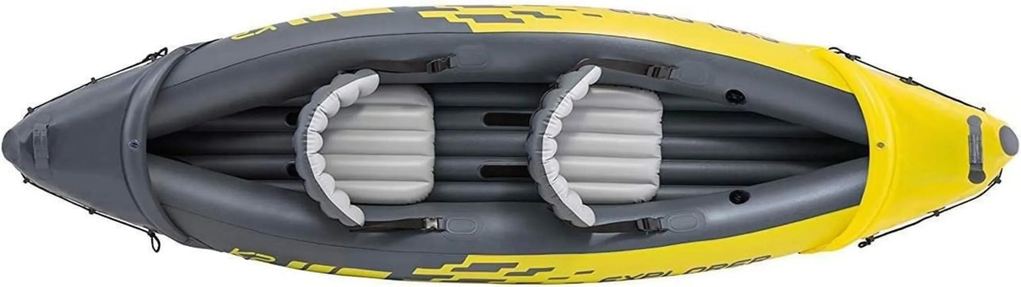 2 Person Inflatable Kayak Set with Oars and Pump for Adventure