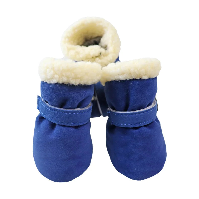 Winter Dog Boots 4Pcs Set Windproof Non Slip Small Dogs