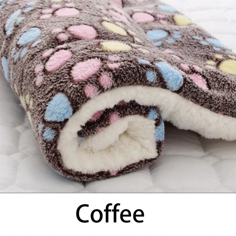 Flannel Pet Sleeping Mat Dog Bed Plush Plaid Cushion