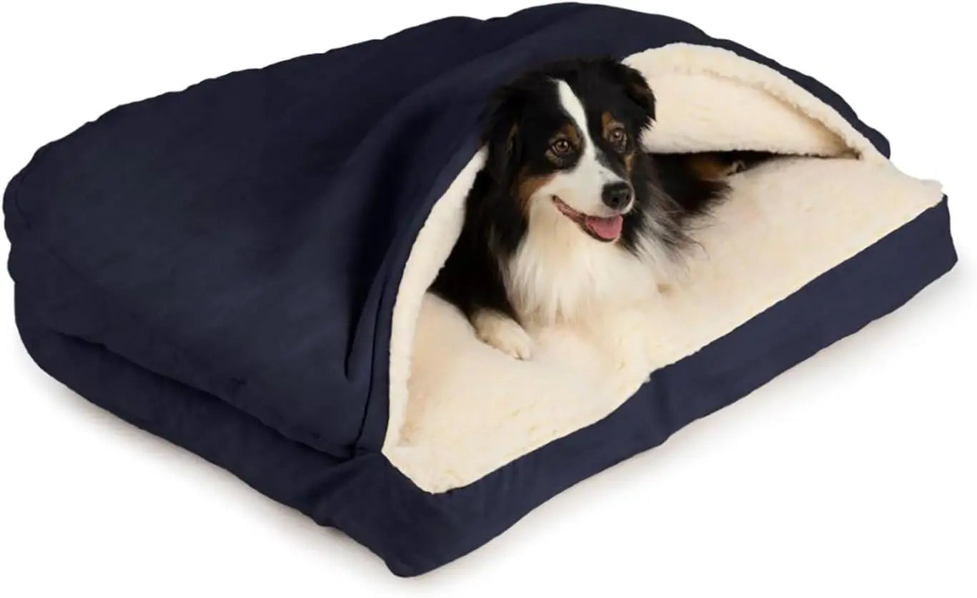 Cozy Cave Rectangle Dog Bed for Medium and Large Dogs
