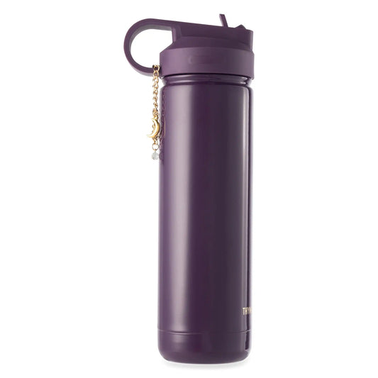 26 Ounce Purple Water Bottle with Straw Lid and Gold Charm